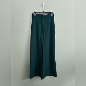 Free People Womens Teal Wide Leg High Waist Dress Pants Sz 4